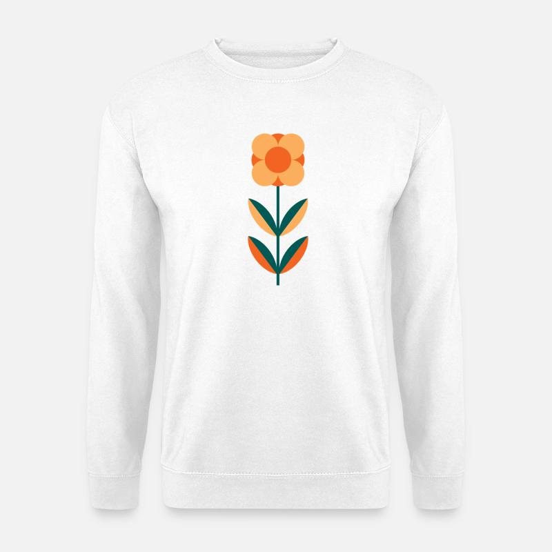 Minimalistisches Sommer-Mohnblüten-Design - Unisex Pullover - Weiß