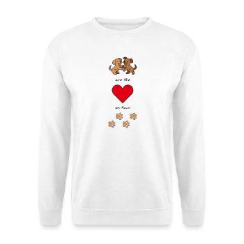 Hundeliebe-Dogs are the heart on four paws - Unisex Pullover - Weiß - Vorne