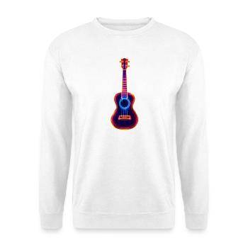 Retro Ukulele Synthwave - Unisex Pullover - Weiß - Vorne