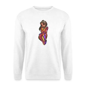 Femme abstraite dans le jeu des couleurs - Sweat-shirt Unisexe - blanc - Devant
