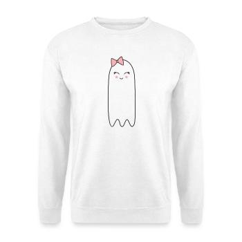 Fantôme avec un nœud rose – Un joli design d’Halloween - Sweat-shirt Unisexe - blanc - Devant