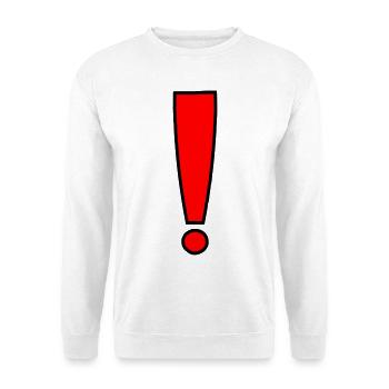 Ausrufezeichen Design - Unisex Pullover - Weiß - Vorne - Alina (178cm) & Michal (187cm)