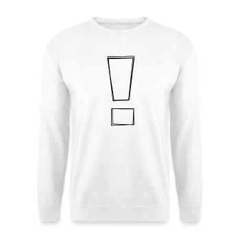 Ausrufezeichen handgezeichnet - Unisex Pullover - Weiß - Vorne - Alina (178cm) & Michal (187cm)