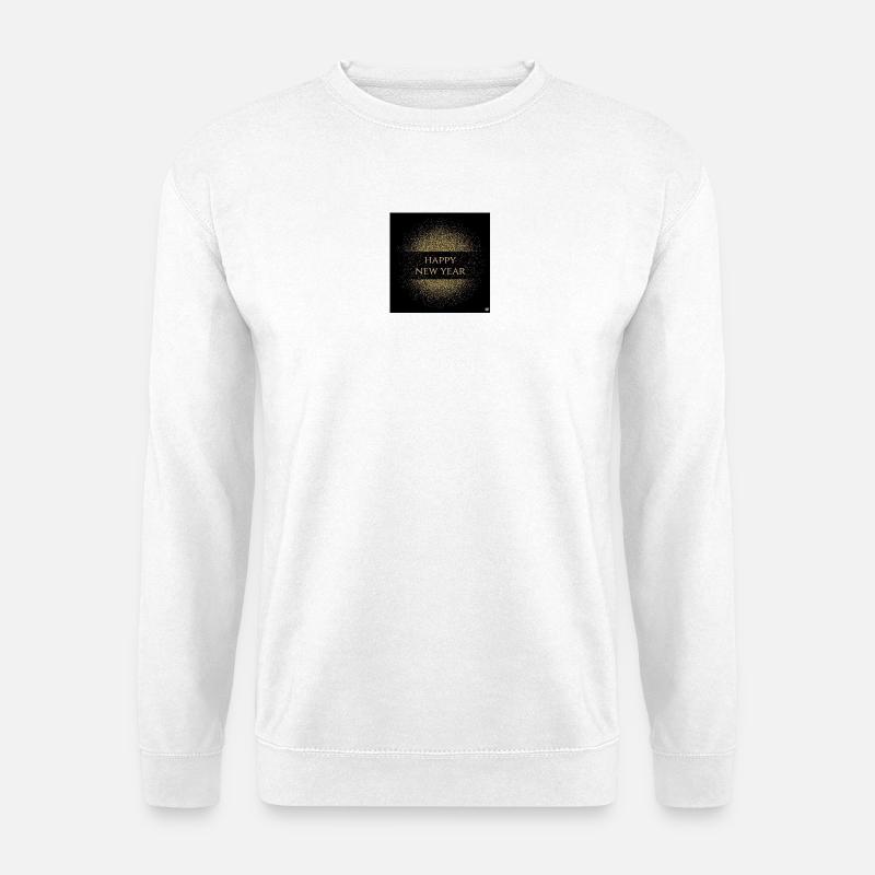 Goldglitzer Neujahrsgruß - Unisex Pullover - Weiß