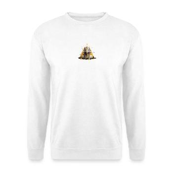 Pharaonin Art – Modernes Ägypten Design - Unisex Pullover - Weiß - Vorne - Alina (178cm) & Michal (187cm)