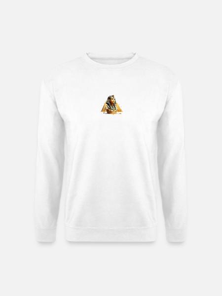 Pharao vor Pyramiden – Gizeh Design - Unisex Pullover - Weiß