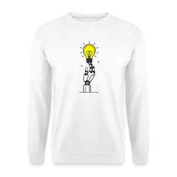 Robot Hand with Yellow Light Bulb Inspiration - Unisex Sweatshirt - white - Front