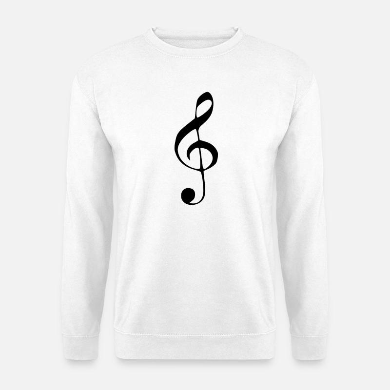 Music clef Note Musical note black - Unisex Sweatshirt - white