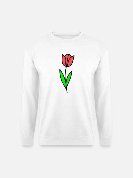 Bande dessinée Tulip Fleur - Sweat-shirt Unisexe - blanc