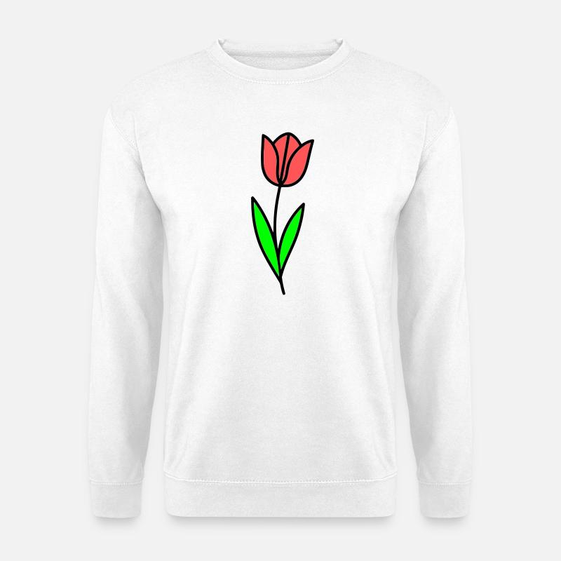 Tulpe Blume Blüte Comic - Unisex Pullover - Weiß