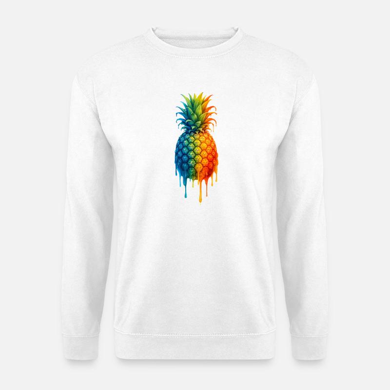 Ananas z kolorowym gradientem - Bluza unisex - biały