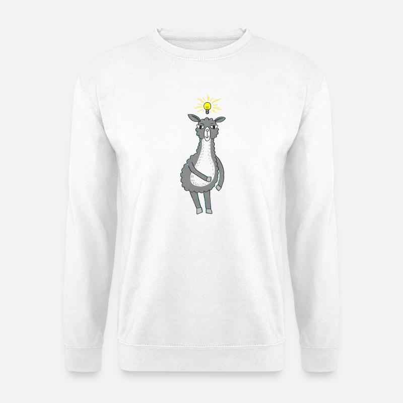 Lama hat eine Idee - Unisex Pullover - Weiß
