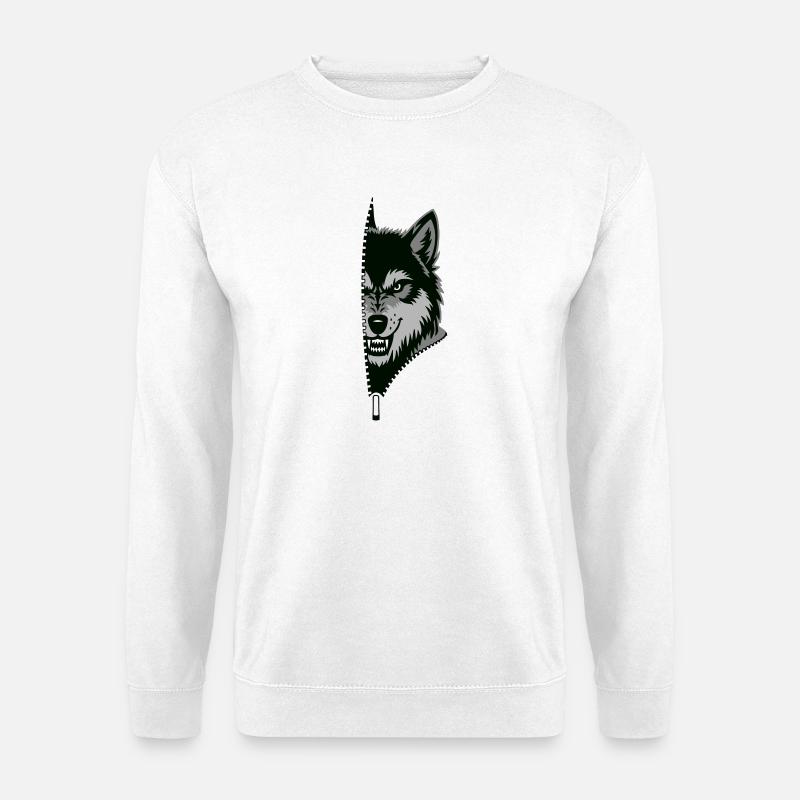 Wolf - Unisex Pullover - Weiß