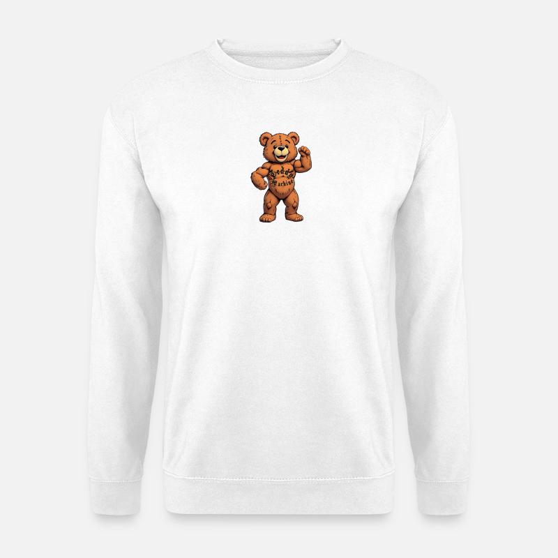 Teddy Machine Tattoo-Bär - Unisex Pullover - Weiß