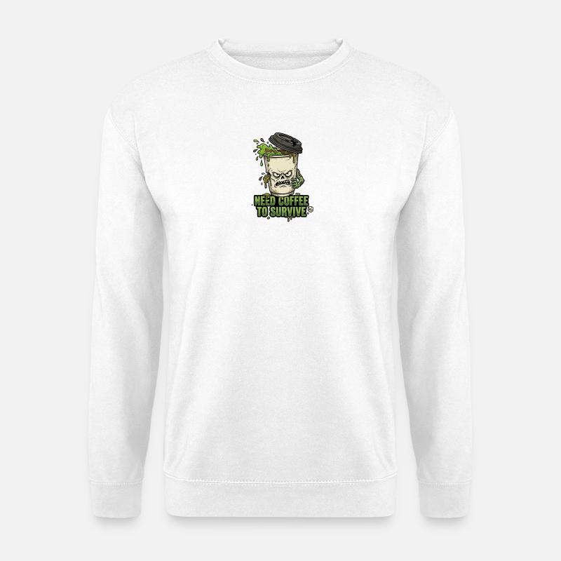 Café Zombie Need Coffee - Unisex Sweatshirt - white