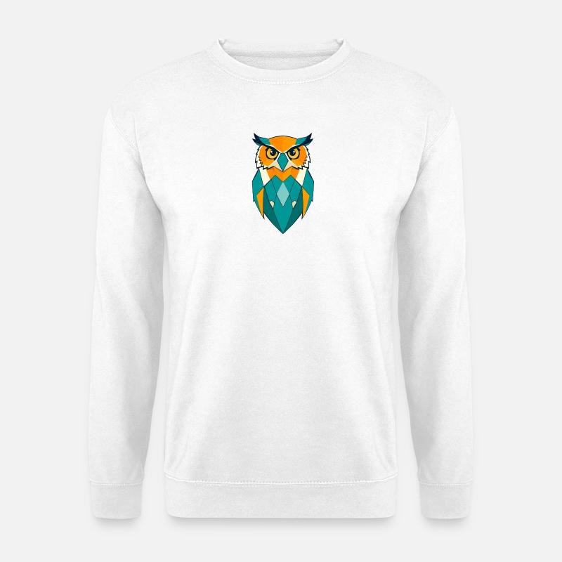 Geometrische Eule - Unisex Pullover - Weiß