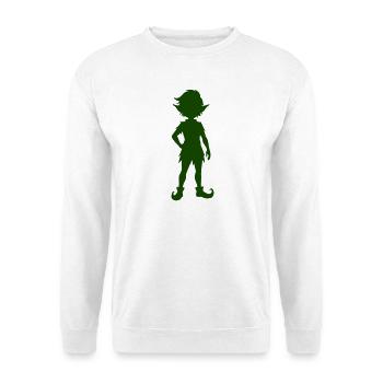 Waldelfe Silhouette – Verspielte Naturkunst - Unisex Pullover - Weiß - Vorne - Alina (178cm) & Michal (187cm)