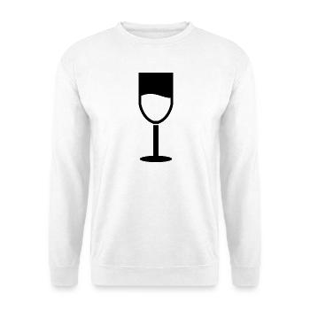 Weinglas - Unisex Pullover - Weiß - Vorne - Alina (178cm) & Michal (187cm)