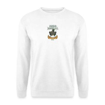 BTSC | Awareness - Fire-Skeletton-Inferno - Unisex Pullover - Weiß - Vorne - Alina (178cm) & Michal (187cm)