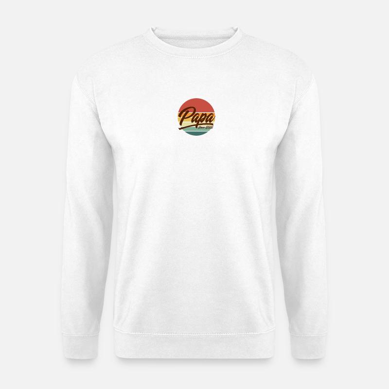Papa seit 2006 Retro Sunset Vaterschaft - Unisex Pullover - Weiß