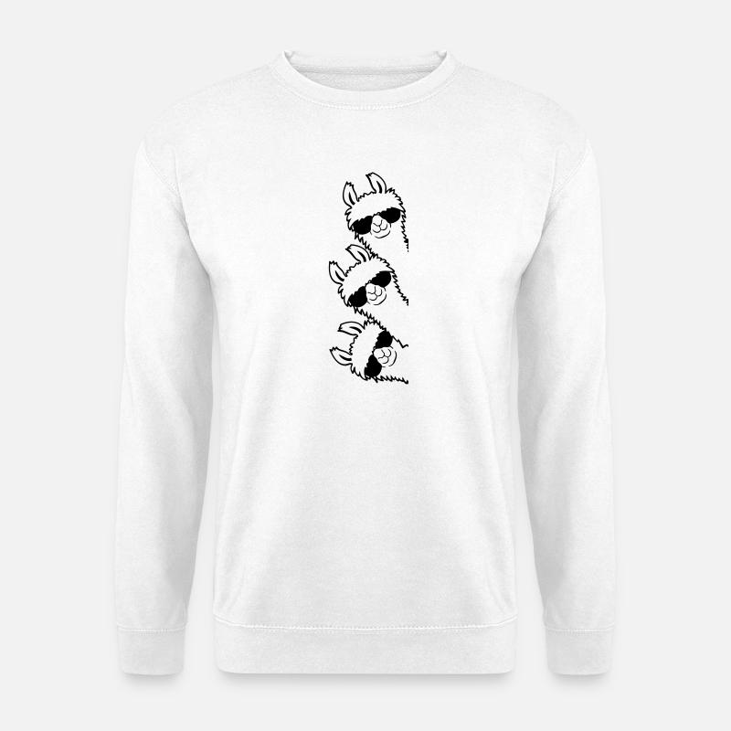 Freunde Lama Team - Unisex Pullover - Weiß