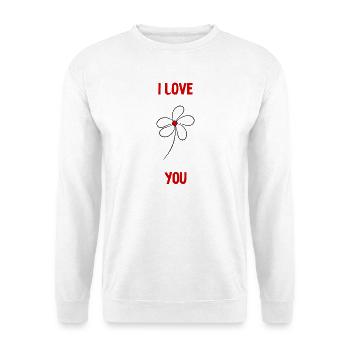 ICH LIEBE DICH. LIEBE DICH. WEIHNACHTEN. FROHE WEIHNACHTEN. HERZ. - Unisex Pullover - Weiß - Vorne