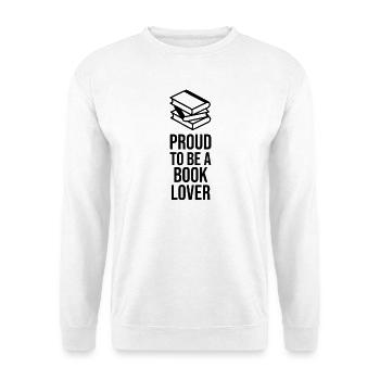 Proud to be a Book Lover - Minimalist Line Art - Unisex Sweatshirt - white - Front