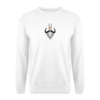 Dämonischer Totenkopf im Schild - Unisex Pullover - Weiß - Vorne