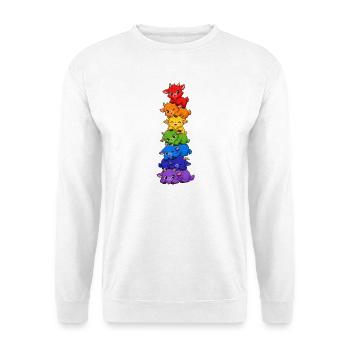  Regenbogen-qualle Pride Kawaii Niedlich Lgbtq - Unisex Pullover - Weiß - Vorne - Alina (178cm) & Michal (187cm)