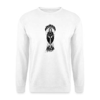 Hervör fordert das Schwert - Unisex Pullover - Weiß - Vorne - Alina (178cm) & Michal (187cm)
