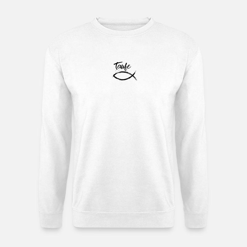 Taufe Erwachsenentaufe Kindstaufe feiern Fisch - Unisex Pullover - Weiß