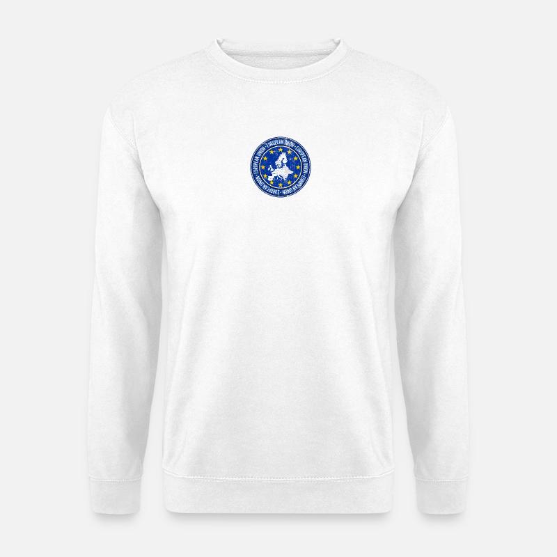 EU-Karte Circle Stars Emblem - Unisex Pullover - Weiß