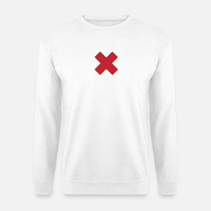 Crimson X Geometric Tee - Unisex Pullover - Weiß