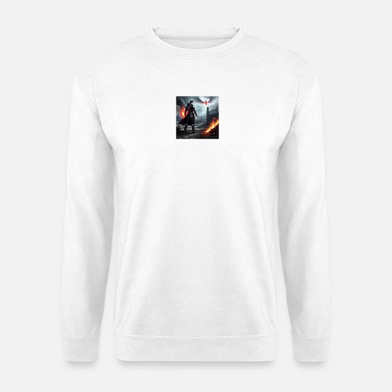 Feuerklingen Krieger in Ruinenland - Unisex Pullover - Weiß