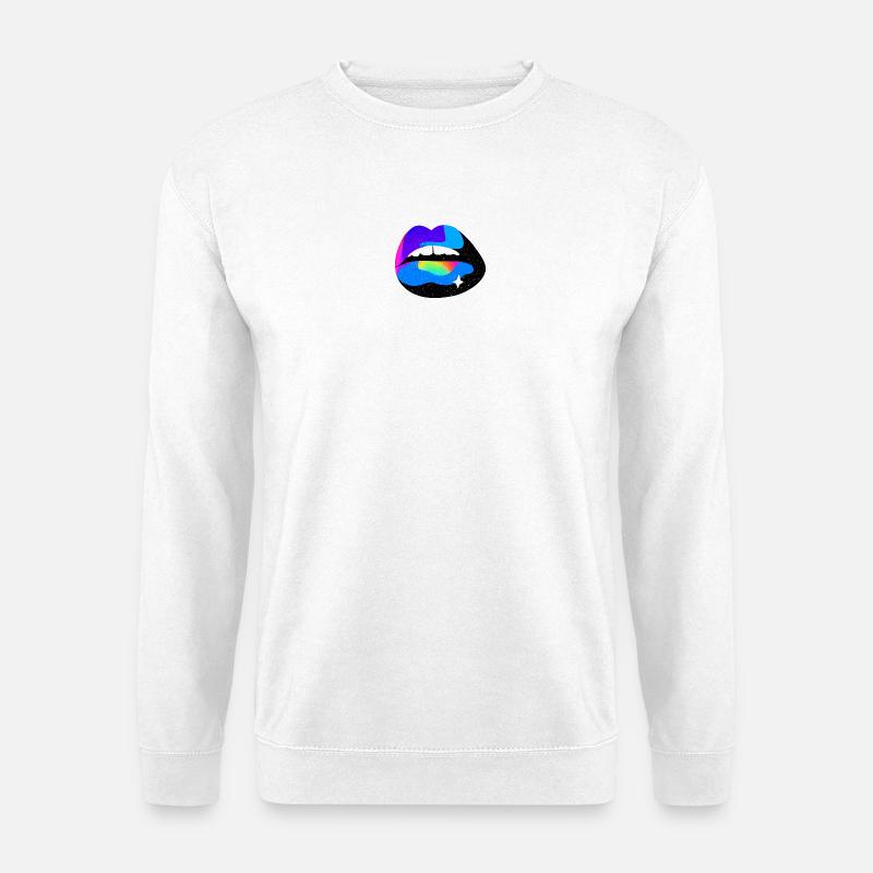 Kosmische Regenbogenlippen - Unisex Pullover - Weiß