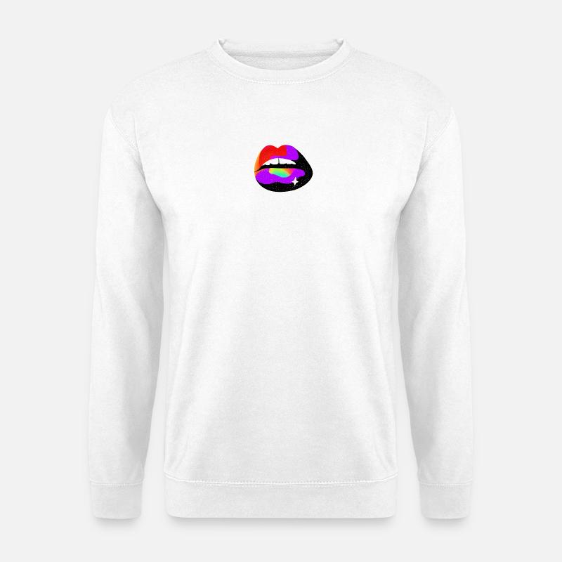 Kosmische Regenbogenlippen - Unisex Pullover - Weiß