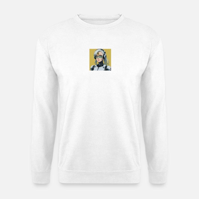 Cyborg Avatar mit Headset - Unisex Pullover - Weiß