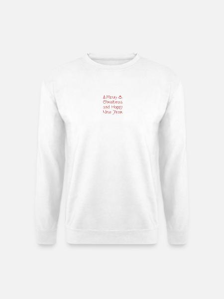 Merry Christmas and Happy New Year handwritten - Unisex Pullover - Weiß