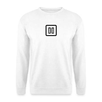 Stop Button Music player - Unisex Pullover - Weiß - Vorne - Alina (178cm) & Michal (187cm)