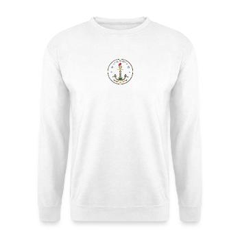 Weihnachtsanker mit Santa-Hut - Unisex Pullover - Weiß - Vorne - Alina (178cm) & Michal (187cm)