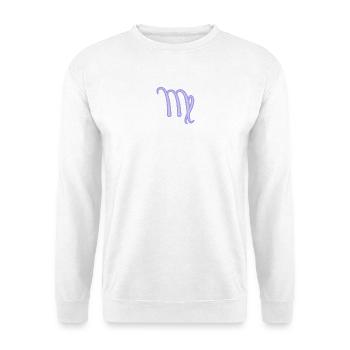 Jungfrau Sternzeichen Pastel Lila - Unisex Pullover - Weiß - Vorne - Alina (178cm) & Michal (187cm)