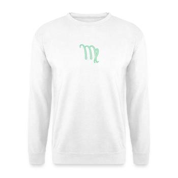Jungfrau Sternzeichen Pastellgrün - Unisex Pullover - Weiß - Vorne - Alina (178cm) & Michal (187cm)