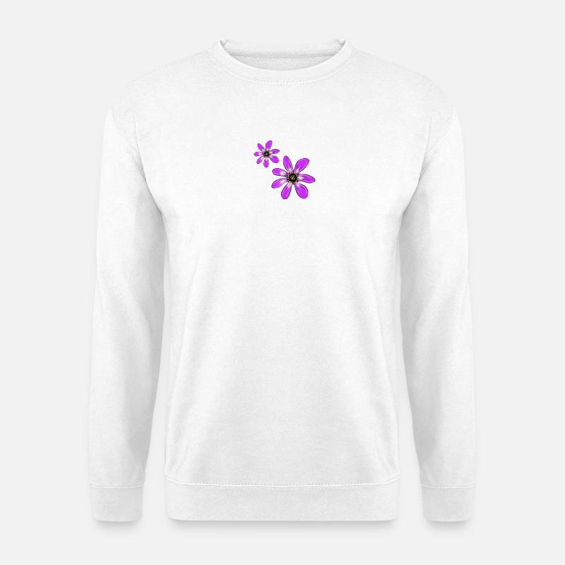 Blumen Pink - Unisex Pullover - Weiß