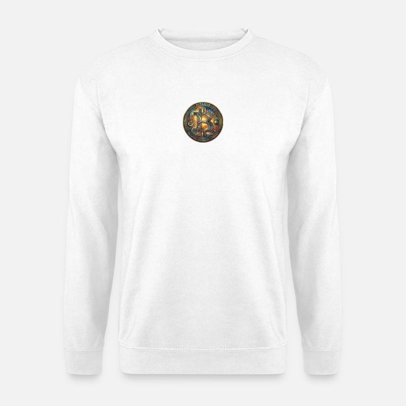Ornamentiertes Bitcoin-Siegel - Unisex Pullover - Weiß