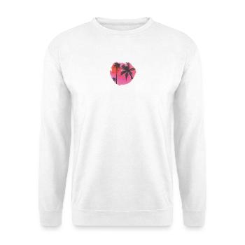 Tropische Sonnenuntergangspalmen-Silhouette - Unisex Pullover - Weiß - Vorne