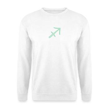 Schütze Sternzeichen Pastellgrün - Unisex Pullover - Weiß - Vorne - Alina (178cm) & Michal (187cm)
