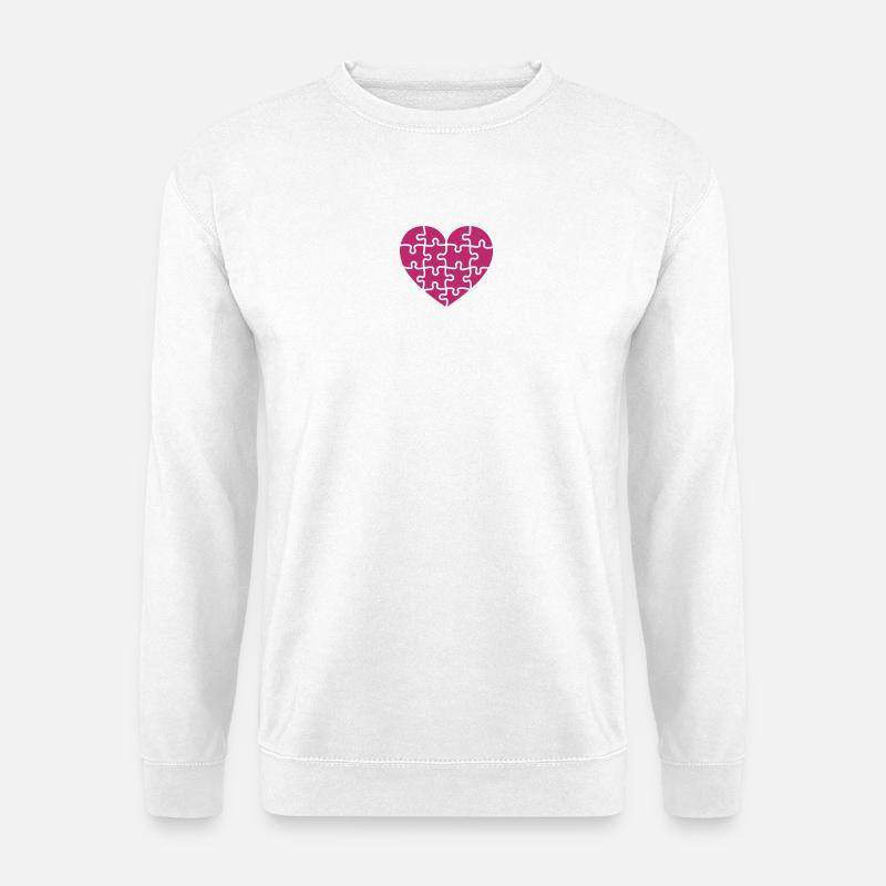 puzzle herz - Unisex Pullover - Weiß