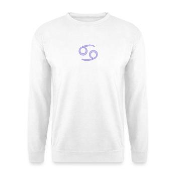 Krebs-Sternzeichen-Symbol Pastel Lila - Unisex Pullover - Weiß - Vorne - Alina (178cm) & Michal (187cm)
