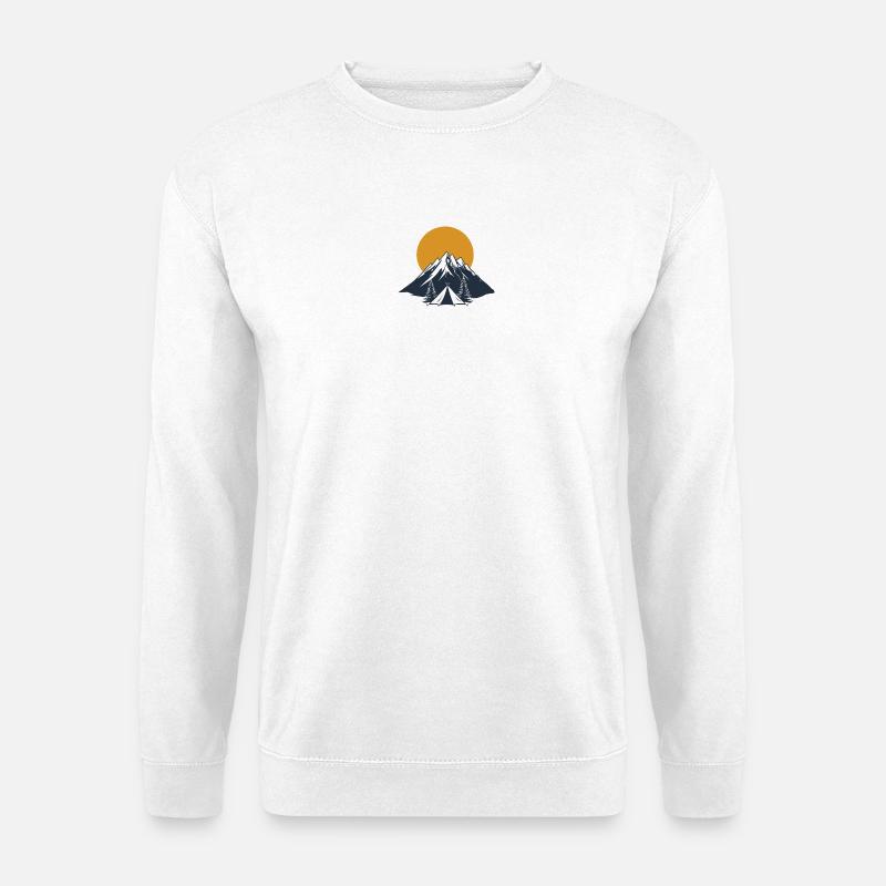 Tent before a mountain - Unisex Sweatshirt - white