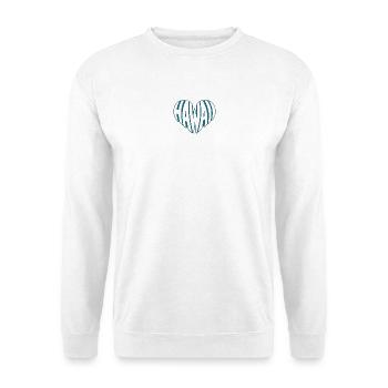 Hawaii, Hawai kantiges HerzTypo-Design - Unisex Pullover - Weiß - Vorne